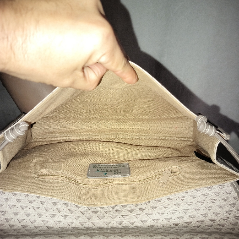 Liz Claiborne Beige and Taupe Leather Crossbody Bag, EUC - Picture 13 of 16